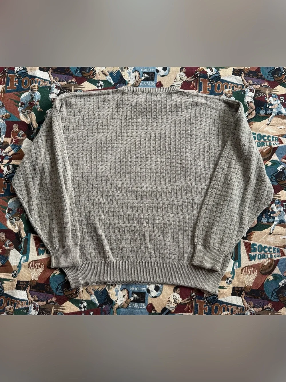 Vintage 90s Men’s Bass Brown 100% Cotton Knit Sweater